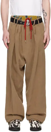 Vivienne Westwood Wreck Straight-Leg Drawstring Pants EU46 Brown