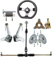 Steering Wheel Gear Rack Pinion Shaft 6" Wheel Hub Spindle kit Quad Buggy ATV