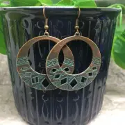 2.5” Bronze-tone Earring Set Bohemian Retro Drop Dangle Hook New Free Ship 7089