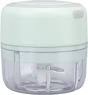 POENVFPO Mini Electric Garlic Chooper,100ML USB Rechargeable Garlic Vegetable Fruits Masher Salad Grinder Food Processor (Green)