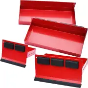 Magnetic Shelf 4-Pcs Set - Red Magnetic Tool Trays - Metal Tool Box with Strong