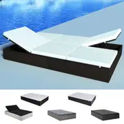 Double Sun Lounger with Cushion Patio Day Bed Garden Outdoor Furniture vidaXL