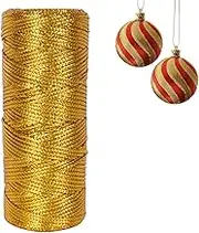 Metallic String for Craft 1 Roll, 100m Gold Rope Cord, Crafting Cord, Twine Thread, 1.5mm Craft Wire, Non-Elastic Metallic String, for DIY Crafts, Gift Wrapping (Gold)