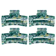 4PK Annabel Trends Tamed Hair Claw Shark Clamp Women's Accessory 8.5cm Malachite