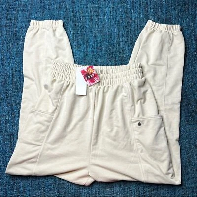 Roxy Next Set Drop Crotch Jogger Pants in Tapioca Tan Women's Size Large NWT