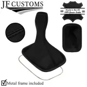 BLACK STITCH TOP GRAIN LEATHER GEAR BOOT+METAL FRAME FOR PORSCHE 911 964 89-94 (for: Porsche)