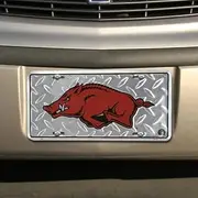 Arkansas Razorbacks Diamond Metal Licence Plate