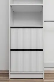 Basel Walk In Wardrobe Kit - Fluted - White