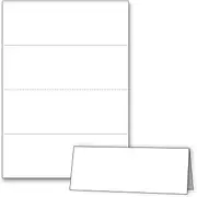 Printable Name Tent Cards (500) - Large 2 3/4" x 8.5" (Folded) - Blank Folding Paper for Place Cards/Table Cards - White 80lb Cover - 2 Per Sheet (250 Sheets)