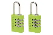 Master Lock Aluminium 3-digit Combination 20mm Padlock Colour X 2 (Multi Colour) (One Size)