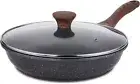 Gotham Steel 2697 12" Nonstick Fry Pan with Lid, Hammere cast aluminium Collecti