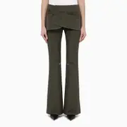 [Courrèges] Military green cotton mini skirt trousers 36 FR Green
