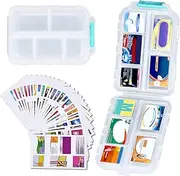 Large Travel Pill Organizer with Medicine Labels, 10 Compartments Travel Pill Box Medicine Organizer Purse Pill Case Daily Pill Container (White, 189 Lables)
