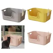 Cat Litter Box Open Top Pet Litter Tray Portable Sturdy Splashproof Cat Sandbox