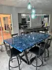 Dining Table Top in Blue Agate stone , Kitchen & Bar Countertop Island Slab