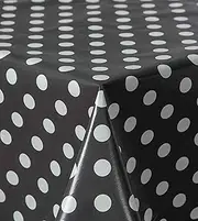 Oilcloth Tablecloth Black and White Series with Piping Band Istanbul Square 130 x 160 cm Washable