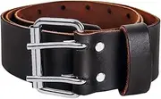 [VIRTIONZ] Leather Tool Pouch Bag with 2'' Work Belt Included for Handyman, Construction, Carpenter, Farmers with10 Pockets 2 Hammer Holders