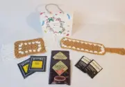Handmade Mug Cosy & Coaster Mini Gift Hamper with Coffee, Tea & Hot Choc