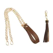 39 Inch Purse Chain Strap Purse Strap Replacement with Tassel, Coffee/Gold