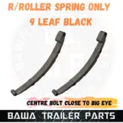 2x 9 Leaf Rocker Springs 60mm Black Trailer suspension Centre Bolt close Big Eye