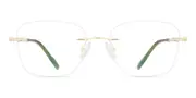 Square Rimless Titanium Men's Glasses Online Gold Size 54 - Lenses Included - Private Health Rebate - Blue Light Block - SmartBuy Collection