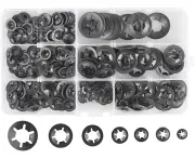 280 Pcs Lock Washers Lock Washers, Steel Lock Washers Quick Lock Washers M3 M4 M5 M6 M8 M10 M12, 7 Sizes, Black