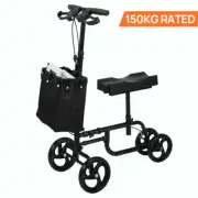 New Foldable Knee Walker Scooter Mobility Alternative Crutches Wheelchair Basket