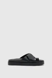 Laurel Leather Platform Slide Sandal in Black - CAMILLA AND MARC® Official C&M