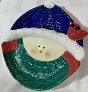 Make The Season Bright - 12" - Santa - Christmas Chip & Dip Plate -Unique - New