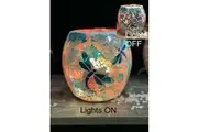Dragonfly Glass Mosaic Vase Bowl Himalayan Crystal Salt Lamp Natural Rock