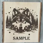 Handmade wood burning art, Abstract pyrography of Wild life.