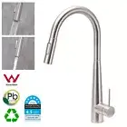 2-Mode Spray Kitchen Mixer Tap Pull Out Brushed Sink Laundry Swivel Faucet WELS
