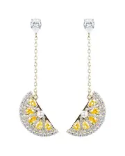 Eye Candy LA Lemon Fresh CZ Crystal Drop Earring