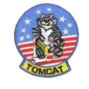 US Navy Classic Tomcat Round Patch 8x9cm F-14 Grumman VF Fighter Squadron Sew On