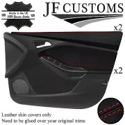 RED STITCH 2X FRONT DOOR TRIM+CAPPING COVERS FOR FORD FOCUS MK3 11-14 5DR JF1 (for: Ford)