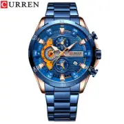 CURREN Men Watches Stainless Steel Wristwatch Male Chronograph Quartz Watch Gift