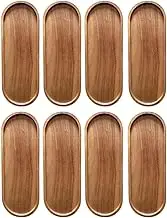 AIMALL 8pcs 11.4 x 4.1 Inch Wooden Display Tray for Cake, Dim Sum, and Food Serving, Modern Household Serving Tray for Kitchen, Restaurants, and Hotels