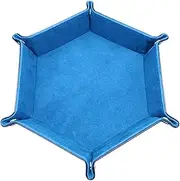Labymos Dice Tray Folding Dice Rolling Tray with PU Outer Velvet Lining Holder Storage Box for Table Games Metal Dice