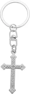 [FOMIYES] Religious Cross Keychain with Rhinestone Design Durable Bag Charms Pendant for Handbag and Backpack Thoughtful Souvenir for Birthdays and Religious Events