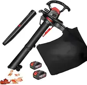 40v Garden Leaf Blower & Vacuum, Garden Vacuum & Blowers with 40l Collection Bag, 156cfm, 6 Speed Adjustable, 2 X 4.0ah Battery Powered Vacuum Mulcher for Lawn Care, Blowing Leaves