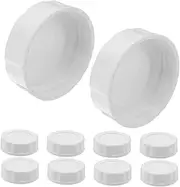 10-Pack Leakproof White Jar Lids with Silicone Rings for Breastmilk Storage Container