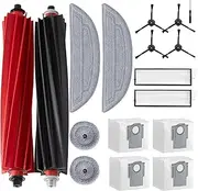 [Rrochio] Robot Vacuum Cleaner Accessories for Roborock S8 MaxV Ultra, Replacement Parts for Roborock S8 Max Ultra with 2 Main Brushes, 2 Filters, 2 Wipes, 4 Dust Bags, 4 Side Brushes, Accessory Sets