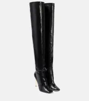 [Tom Ford] Tom Ford Snake-effect leather over-the-knee boots AU 10 black