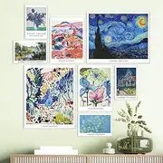 AtawLege 8 Pcs Art Acoustic Panels, Self-adhesive Soundproof Wall Panels, Decorative World Renowned Paintings Sound Absorbing Panel, Acoustic Treatment for Recording Studio, Home, Office