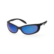 MAKO SLEEK 9371 Matte Black Frame Brown Glass Lens HDIR Blue Mirror Sunglasses