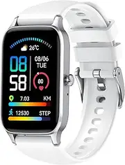 Dyurwa Smart Watch, 1.57''HD Smartwatch for Men Women (Answer/Make Calls)， Fitness Watch with Step Counter Heart Rate Sleep Monitor IP68 Waterproof Activity Trackers for Android iOS White