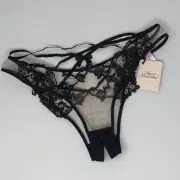 Agent Provocateur Mirabelle Black Ouvert Brief AP4 Large NWT