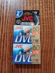 JVC DVC 60 Minute Digital Video Mini DV Cassette Tapes 2 Pack - Brand New Sealed