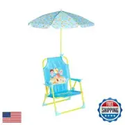 Idea Nuova Cocomelon Kids Outdoor Folding Beach Chair with Umbrella, Ages 3+