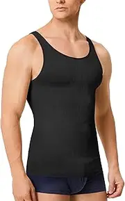 [MOLUTAN] Compression Shirt Men Tank Top Undershirt Slimming Body Shapewear Tummy Control Gynecomastia Sleeveless